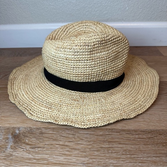 J. Crew 100% Rafia Women's Packable Straw Hat, Size M/L - Picture 6 of 13